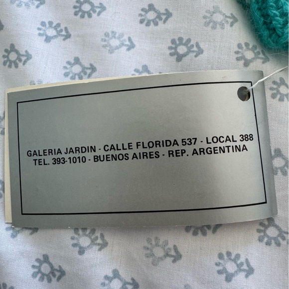 NWT DaGiovanetta Vintage Teal Knit Angora Large Sweater - Picture 6 of 6